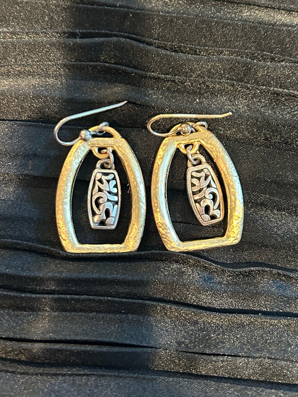 Brighton Gold/Silver Tone Filigree Drop Earrings - Women Jewelry💛🤩🩶